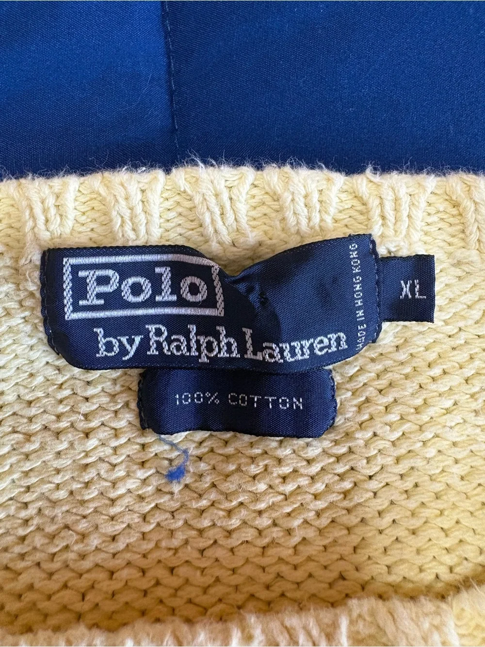 Polo Ralph Lauren Sweater Mens XL Yellow Knit Pullover Crew Neck Stretch Preppy - Picture 2 of 7